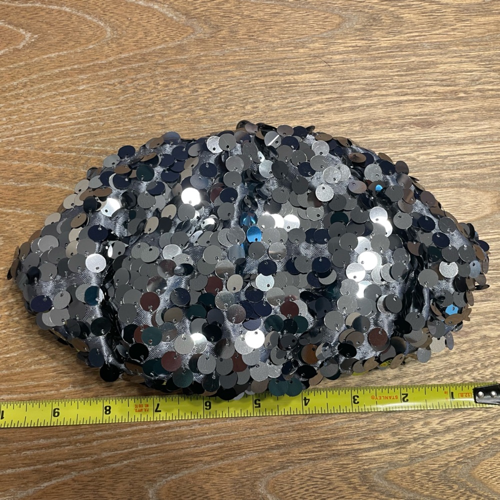 BCBGMaxAzria Black and Silver Sequin Clutch - Picture 2 of 8